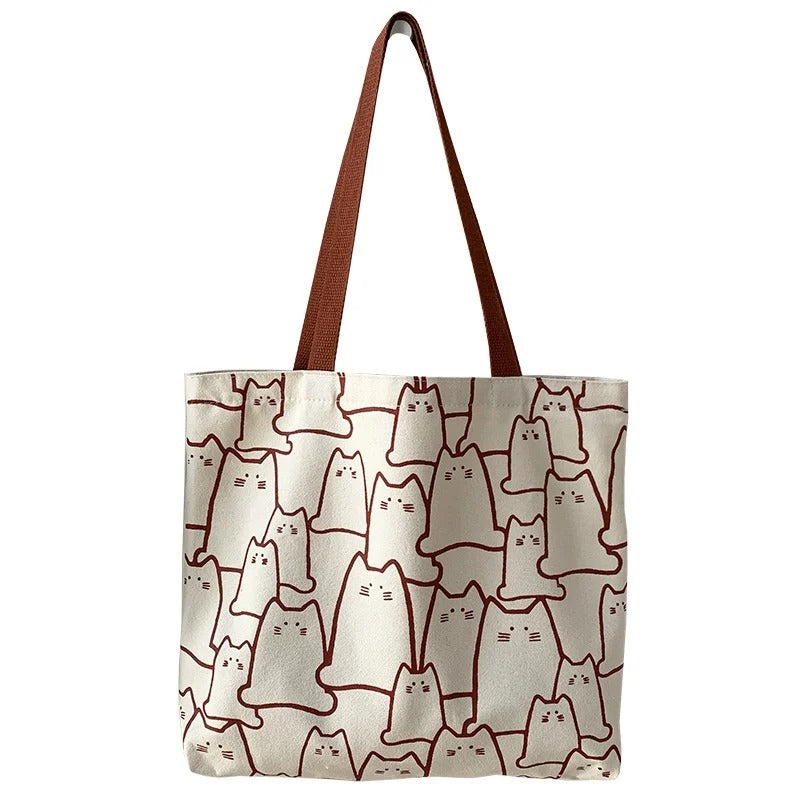 Tote bag med kattmönster